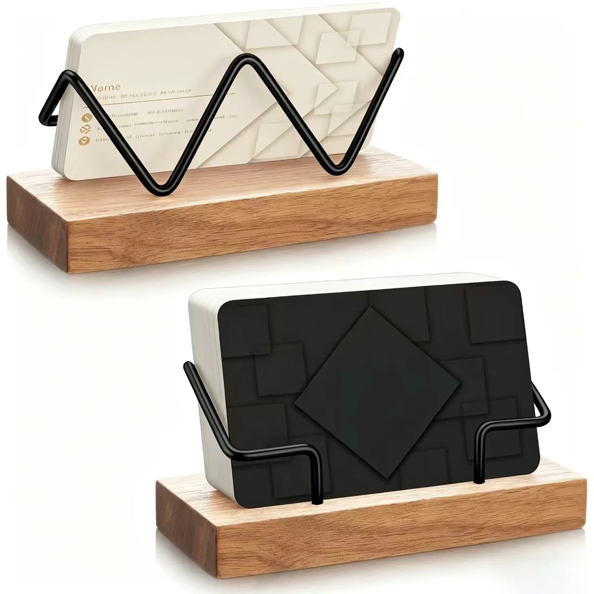Cozya Kiva Wood and Steel Card Stand — Cozya Modern Desks & Workspace Accessories