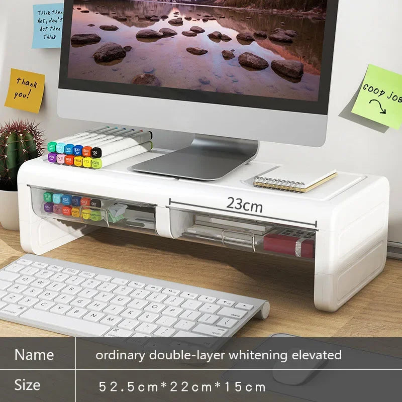 Cozya Seren Two-Drawer Wood Monitor Shelf — Cozya Modern Desks & Workspace Accessories — view 2