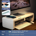 Cozya Seren Two-Drawer Wood Monitor Shelf — Cozya Modern Desks & Workspace Accessories