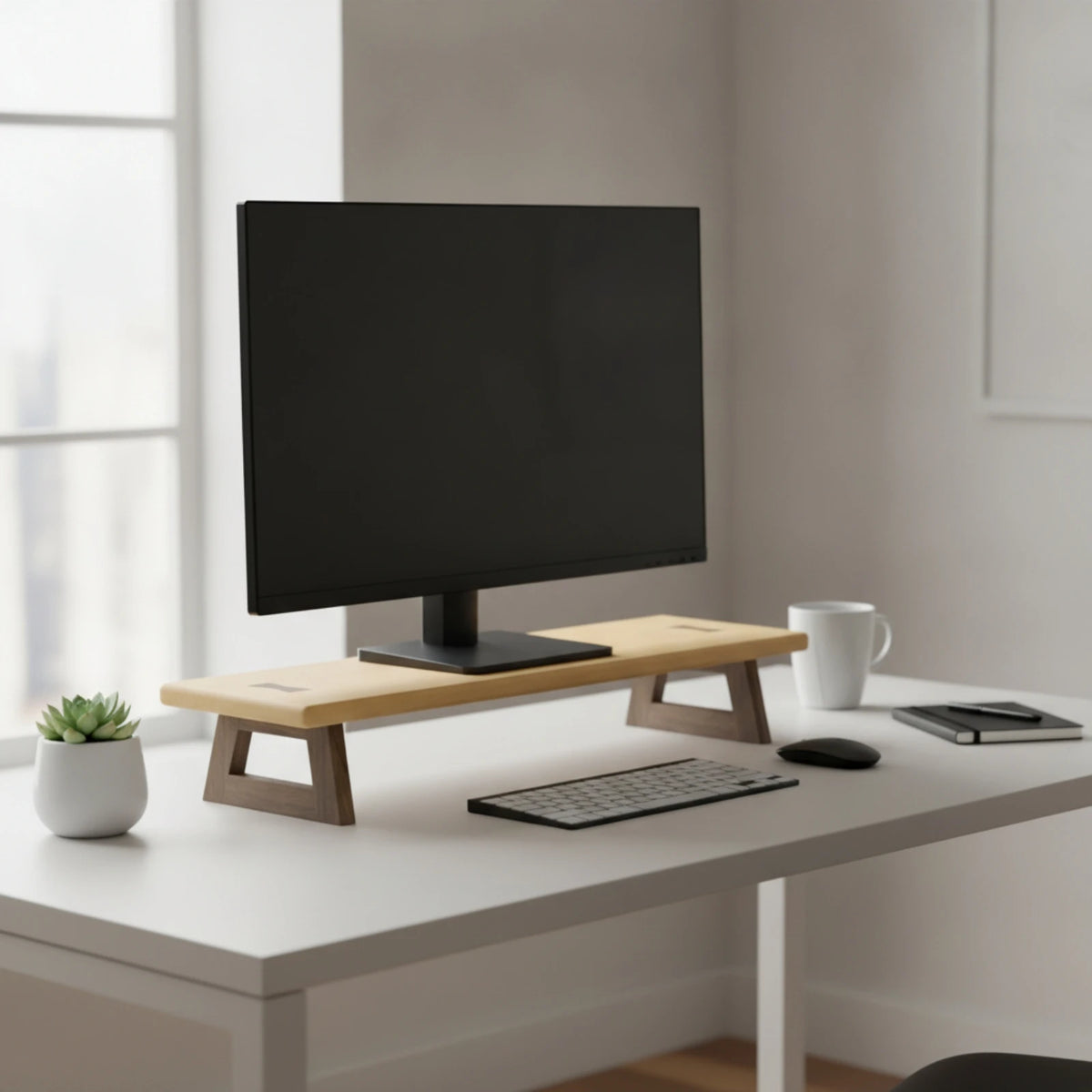 Cozya Bjork Wood Deck Riser on Turned Legs — Cozya Modern Desks & Workspace Accessories — view 3