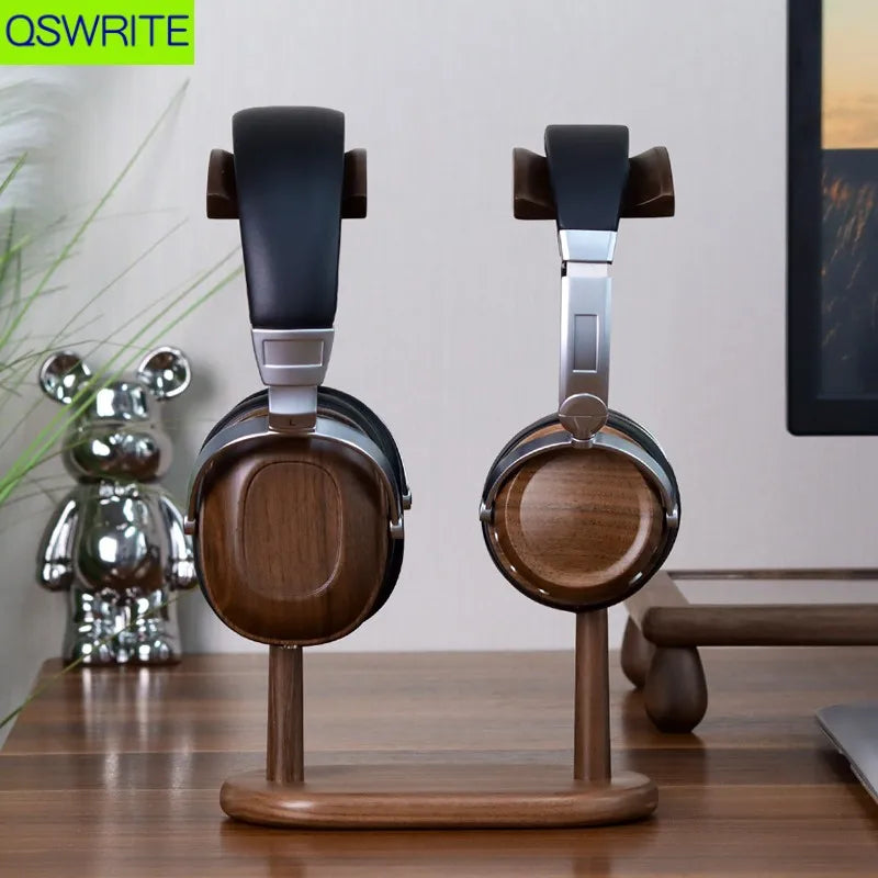 Cozya Soren Duo Walnut Headphone Perch — Cozya Modern Desks & Workspace Accessories