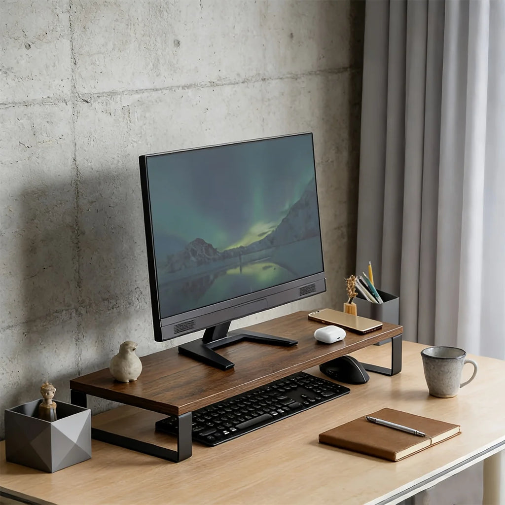 Cozya Calder Industrial Wood-Top Riser — Cozya Modern Desks & Workspace Accessories — view 3