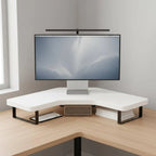 Cozya Isar Corner Riser with Side Shelf — Cozya Modern Desks & Workspace Accessories — view 2