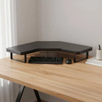 Cozya Isar Corner Riser with Side Shelf — Cozya Modern Desks & Workspace Accessories