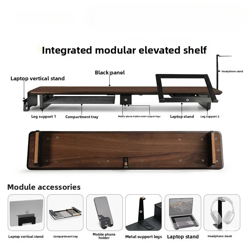 Cozya Aske Modular Walnut Riser System — Cozya Modern Desks & Workspace Accessories — view 4