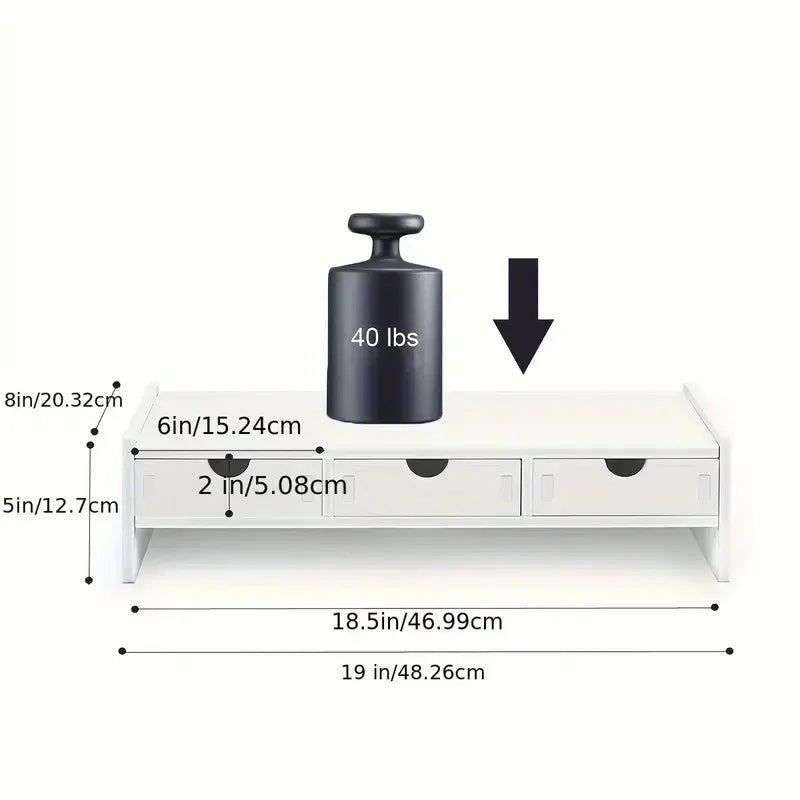 Cozya Vinter Three-Drawer Desk Riser — Cozya Modern Desks & Workspace Accessories — view 4