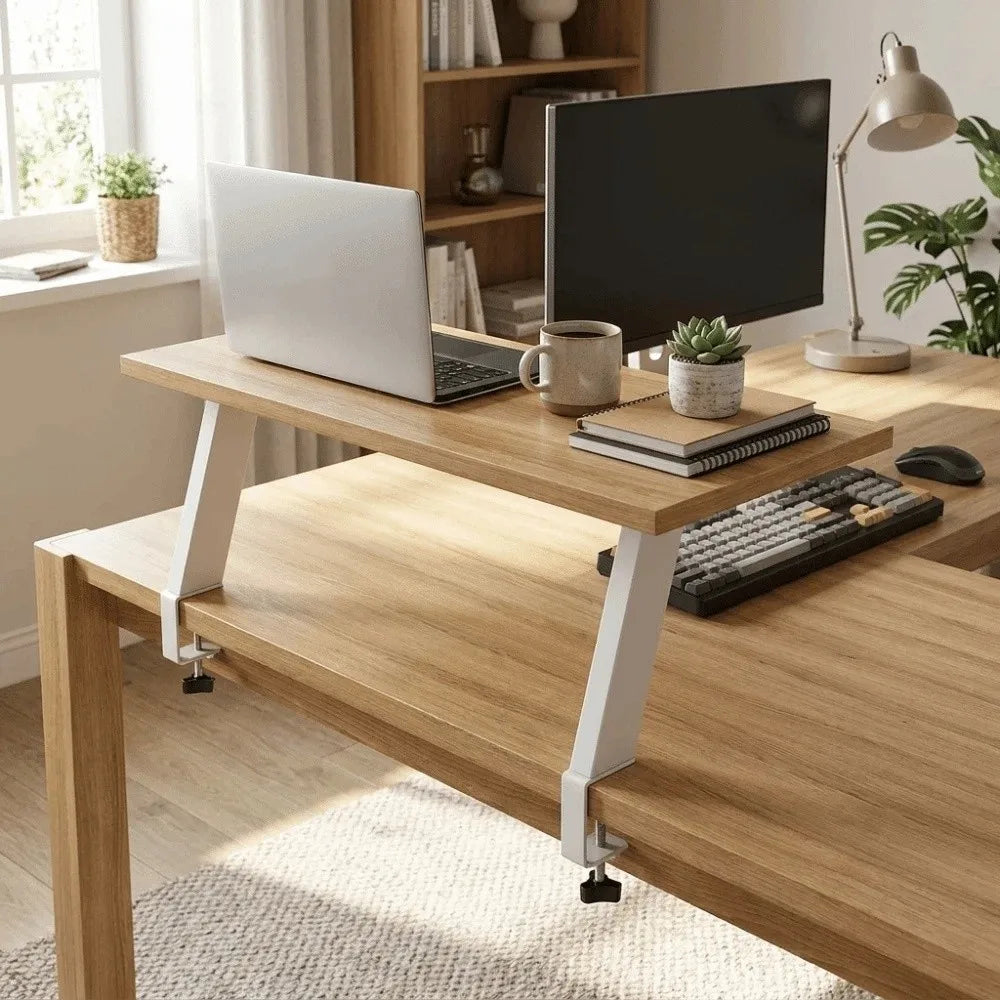 Cozya Halden Floating Wood Grain Riser — Cozya Modern Desks & Workspace Accessories — view 3