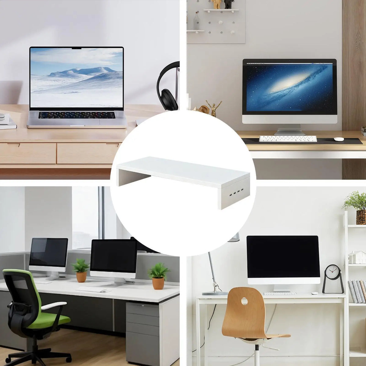 Cozya Nordal Powered Monitor Riser with USB Hub — Cozya Modern Desks & Workspace Accessories — view 5