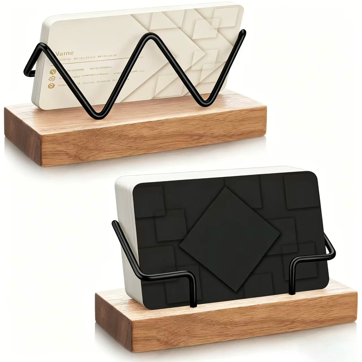 Cozya Kiva Wood and Steel Card Stand — Cozya Modern Desks & Workspace Accessories