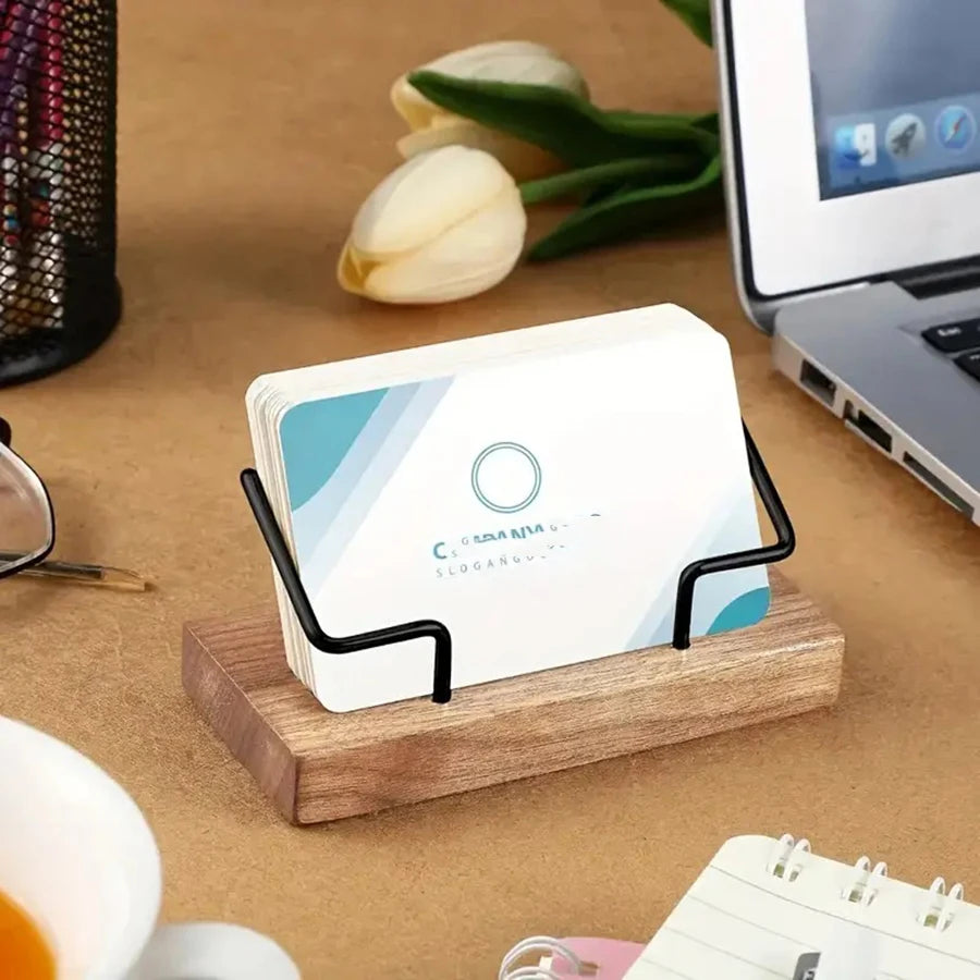 Cozya Kiva Wood and Steel Card Stand — Cozya Modern Desks & Workspace Accessories — view 2