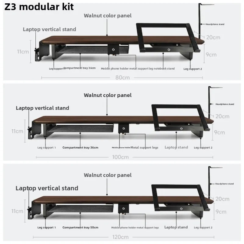 Cozya Aske Modular Walnut Riser System — Cozya Modern Desks & Workspace Accessories