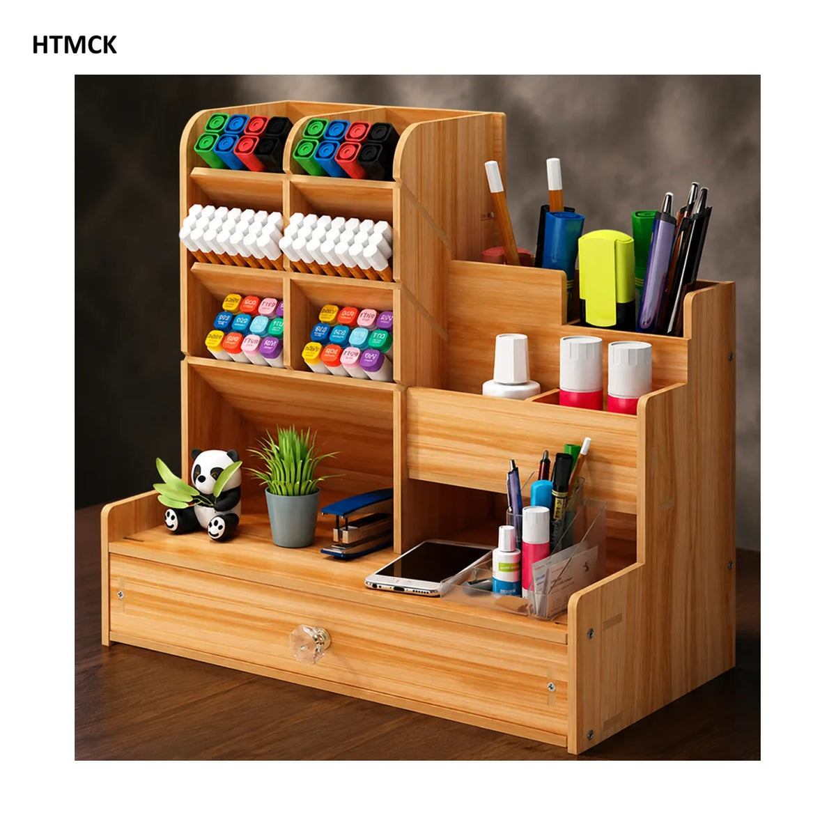 Cozya Mera Wooden Pen Tower with Drawer — Cozya Modern Desks & Workspace Accessories — view 2