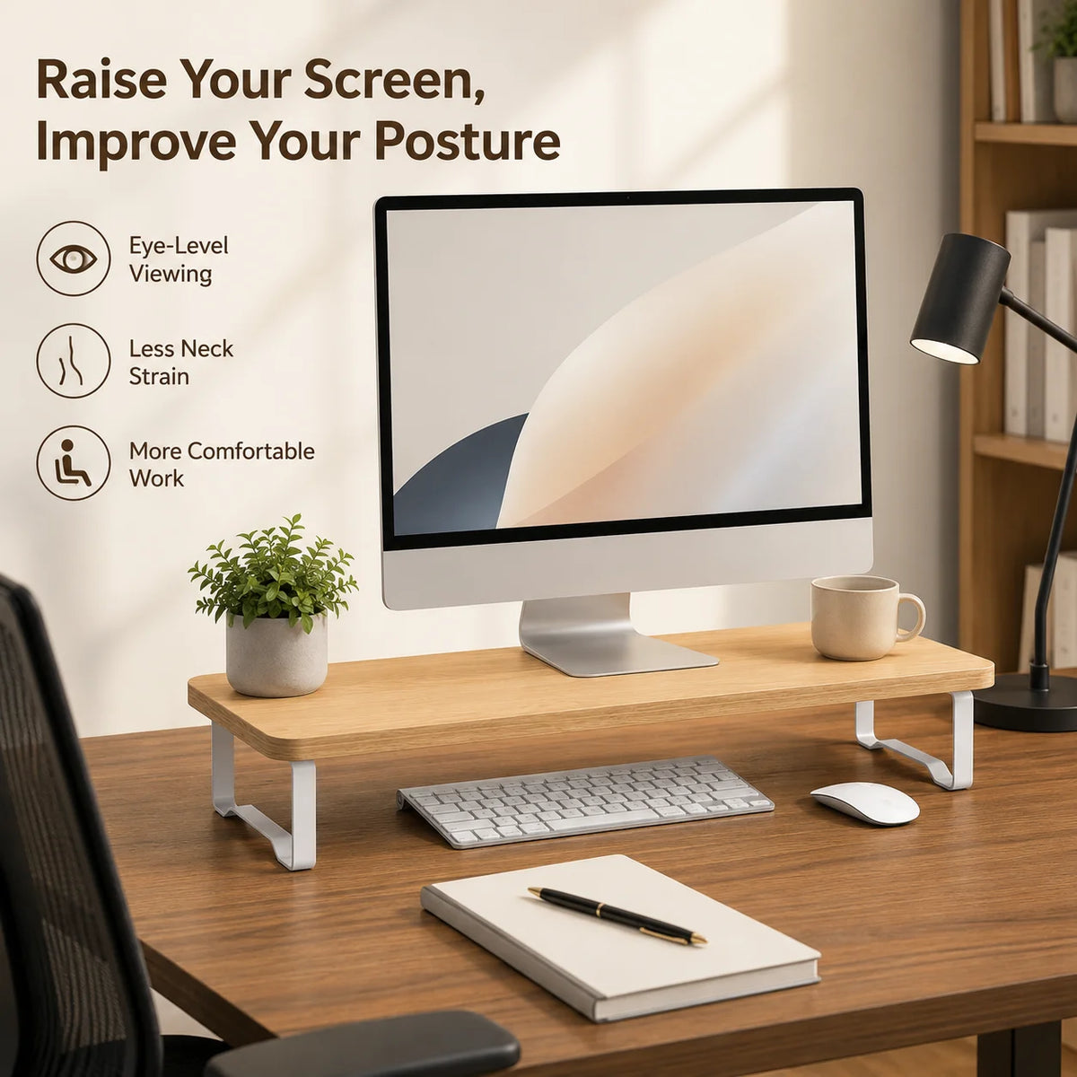 Cozya Kiro Metal-Leg Monitor Riser — Cozya Modern Desks & Workspace Accessories — view 2