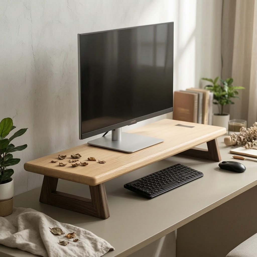 Cozya Bjork Wood Deck Riser on Turned Legs — Cozya Modern Desks & Workspace Accessories