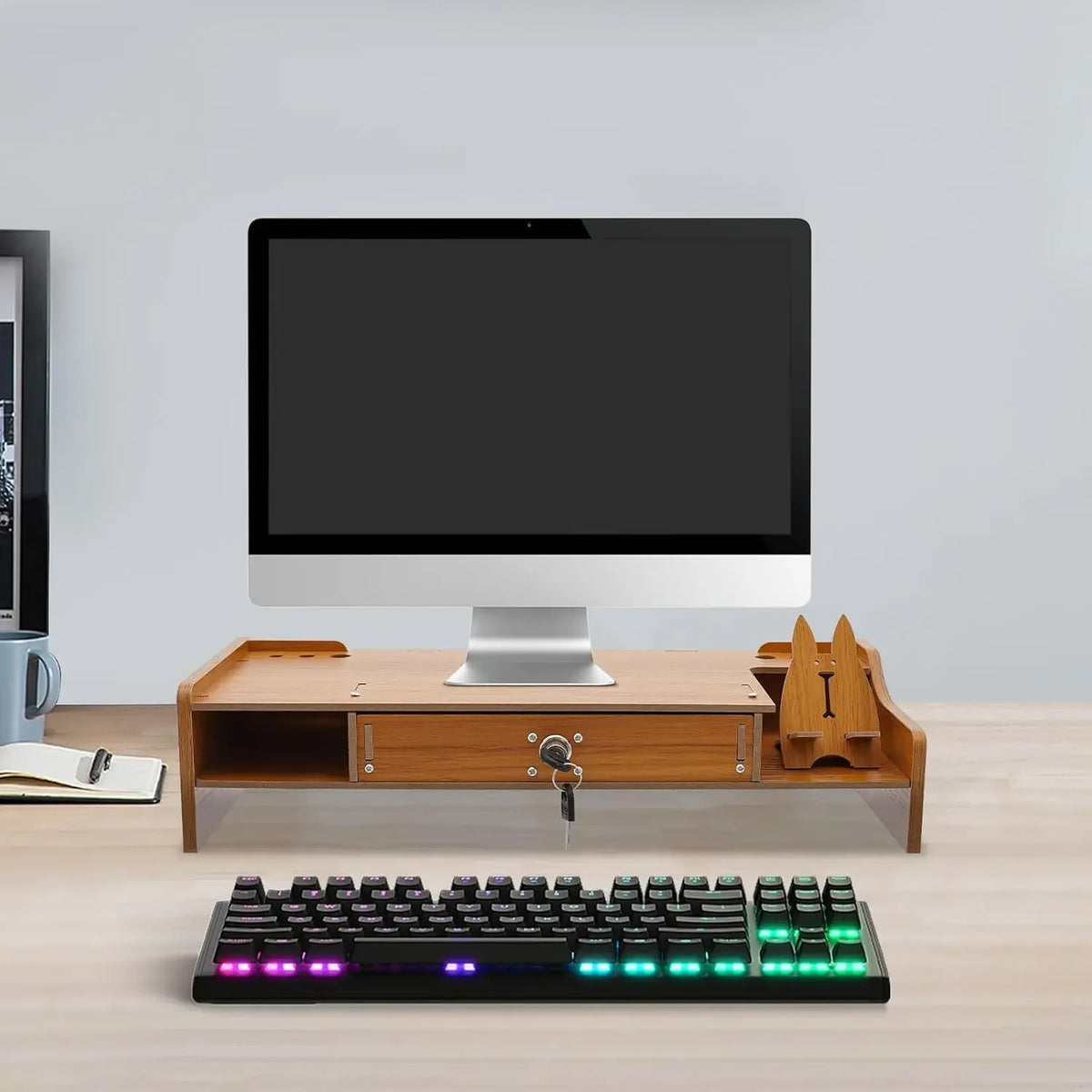 Cozya Dalen Riser with Lockable Drawer — Cozya Modern Desks & Workspace Accessories — view 5