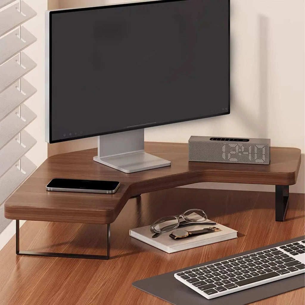 Cozya Isar Corner Riser with Side Shelf — Cozya Modern Desks & Workspace Accessories — view 3