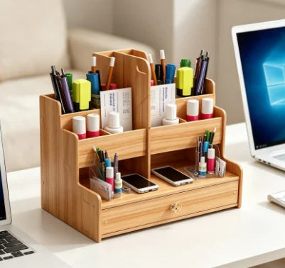Cozya Mera Wooden Pen Tower with Drawer — Cozya Modern Desks & Workspace Accessories — view 4