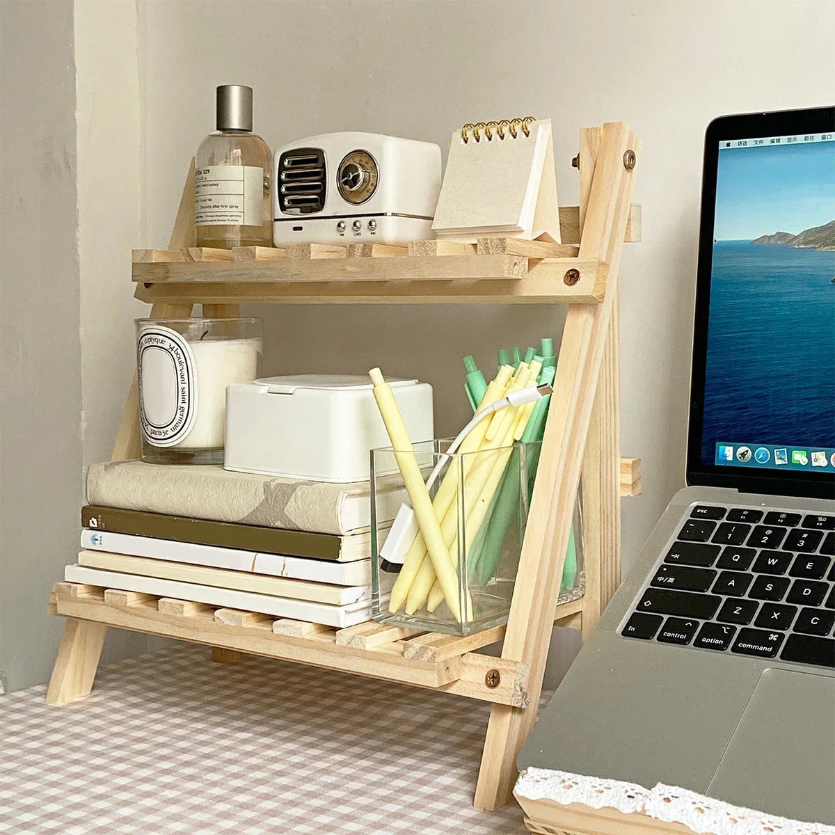 Cozya Fossa Folding Two-Tier Shelf — Cozya Modern Desks & Workspace Accessories — view 2